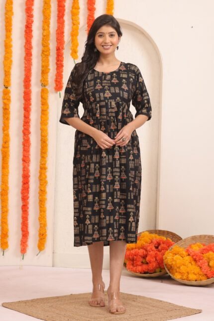 Maternity Kurti for Women with Zip – Feeding Friendly Kurta
